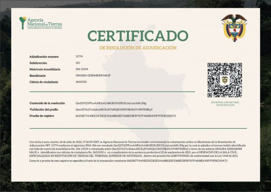 colombia-token-land-certificate